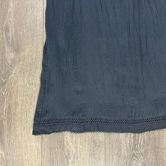 Wilfred Aritzia Emmie Mini Dress Lace Off the Shoulder Eyelet Blue boho chic 2XS - Picture 8 of 16